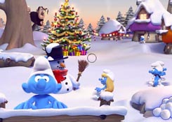 Smurfs snowball fight játék